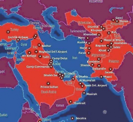IRANUL încercuit. Vezi harta DOMINA?IEI militare a SUA în Orientul Mijlociu