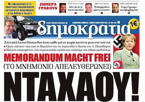 Grecia: Merkel în uniformă nazistă