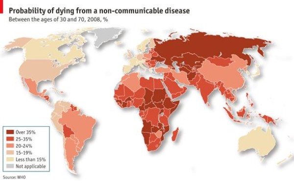 Tarile dezvoltate sufera de cancer si boli de inima