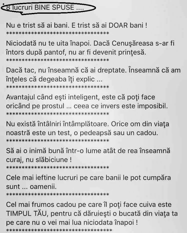 8 lucruri bine spuse